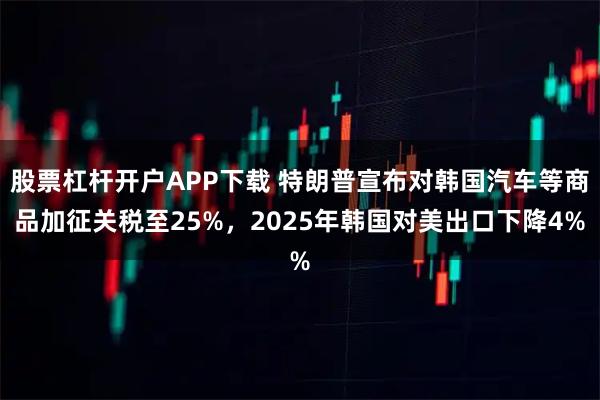 股票杠杆开户APP下载 特朗普宣布对韩国汽车等商品加征关税至25%，2025年韩国对美出口下降4%